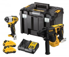 DeWalt DCK2104L2T 12v XR Brushless Twin Kit: SDS + Impact Driver (DCH072 + DCF801) 2 x 3.0Ah in Deep TSTAK £269.95